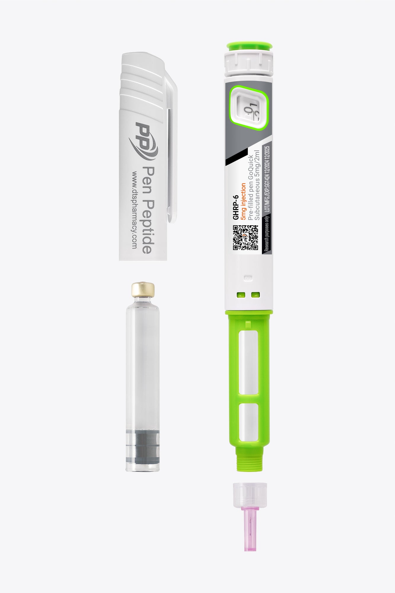 GHRP-6 ve formě injekčního pera pro subkutánní podání