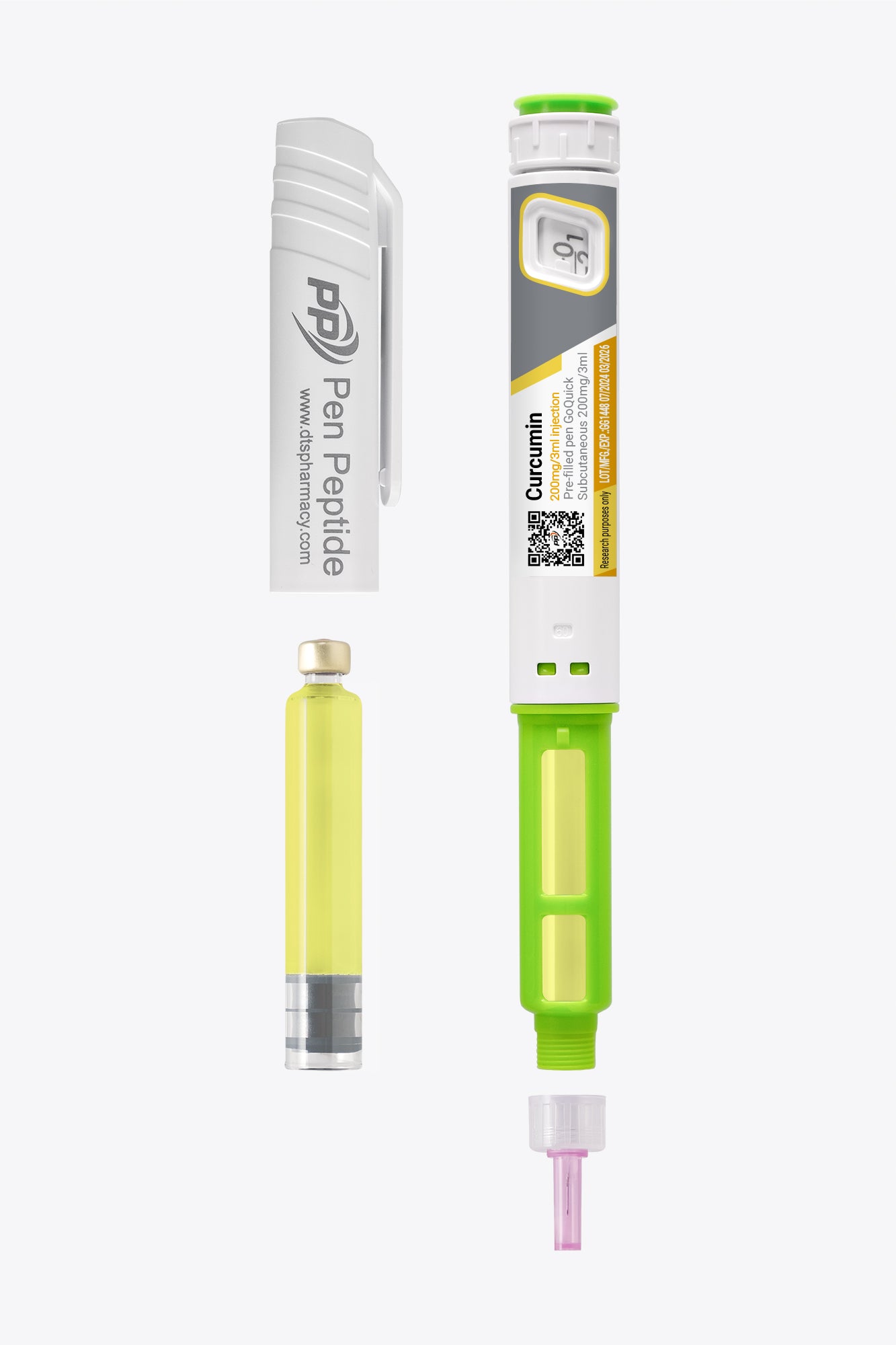 Curcumin ve formě injekčního pera pro subkutánní podání