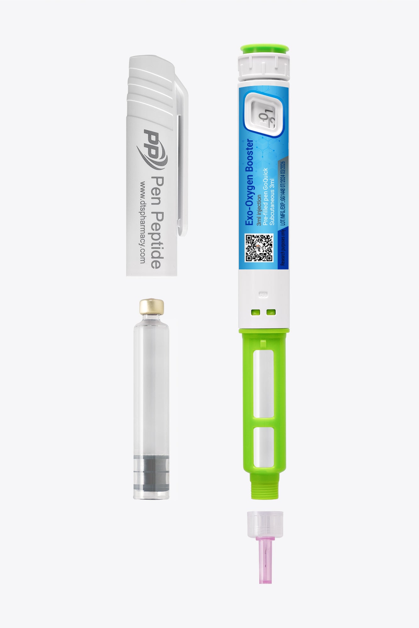 Exo-Oxygen Booster ve formě injekčního pera pro subkutánní podání